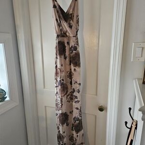 Sienna Sky Blush and Brown Floral Maxi Dress